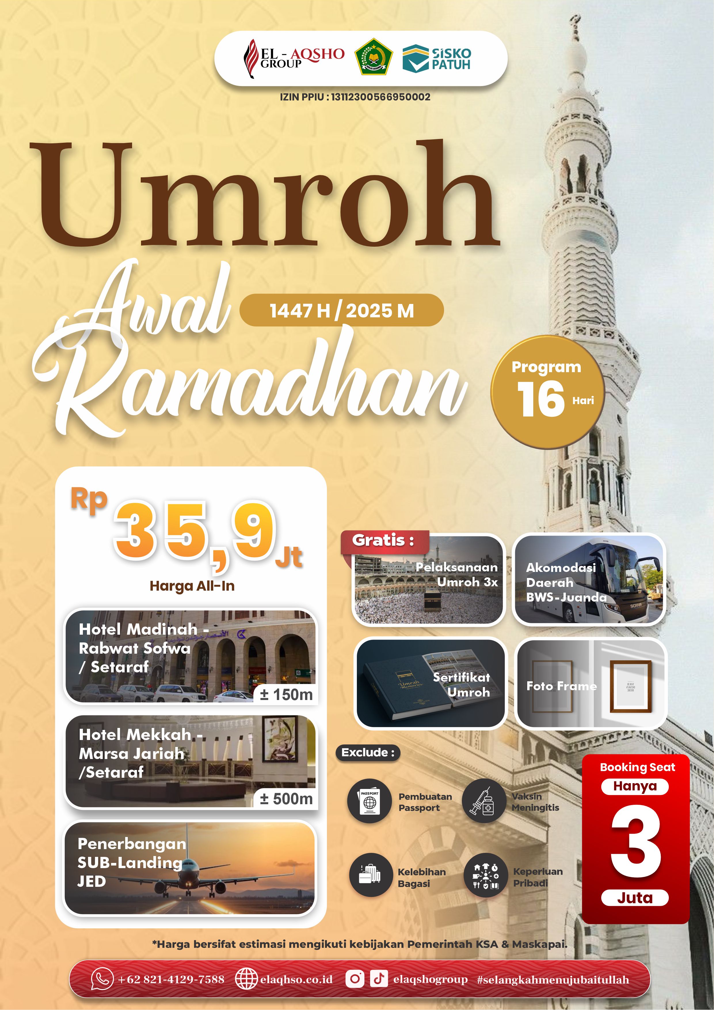 Umroh Awal Ramadhan 16 Hari – El-Aqsho Group